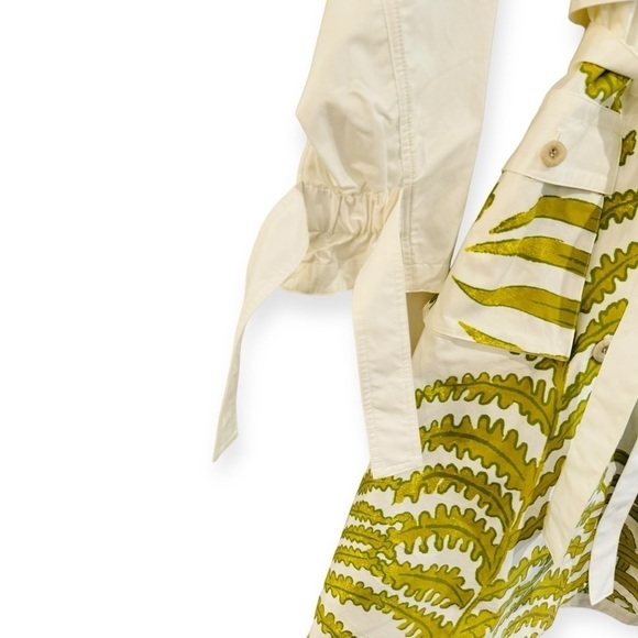 ANTHROPOLOGIE Tropical Printed Oversized Trench Coat Spring Unique Size M NEW - Picture 10 of 15